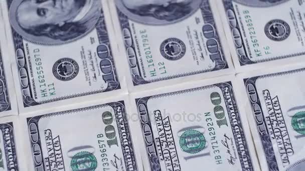 Dollar, amerikanische Banknoten rotieren — Stockvideo