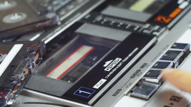 Audio Cassette Playing — Stock Video