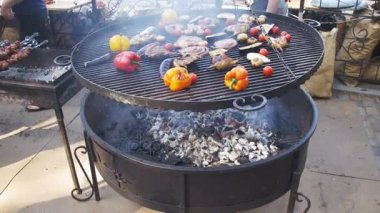 Pişirme Barbekü Delicious ve sebze ızgara