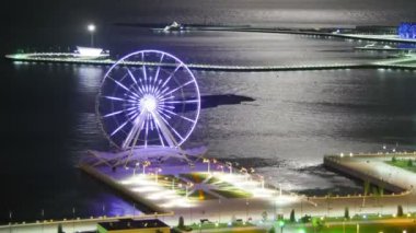 Deniz ve ay yol arka plan dönme. Zaman atlamalı