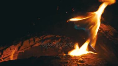 Geceleri ormanda yaktı şenlik ateşi