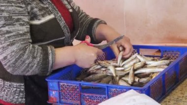 Ölçekleme ve piyasa ahır balık kesim balık satıcı