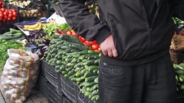 Vitrin sebze. Çiftlik meyve pazarı