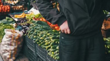 Vitrin sebze. Çiftlik meyve pazarı