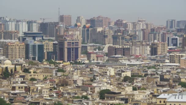 Landscape view of Skyscrapers and High-Rise Buildings in the City of Baku, Azerbaijan — Stock Video