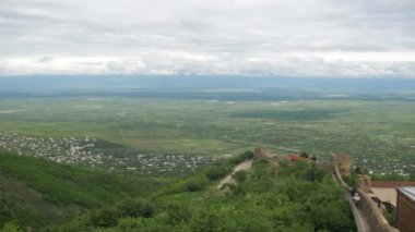 Sighnaghi, Georgia. Manzara şehrin görünümünü yukarıda.
