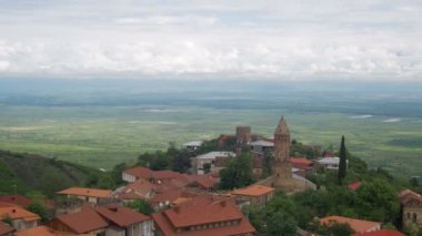 Sighnaghi, Georgia. Manzara şehrin görünümünü yukarıda.
