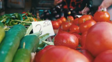 Üstünde belgili tanımlık sayaç depodaki taze sebze