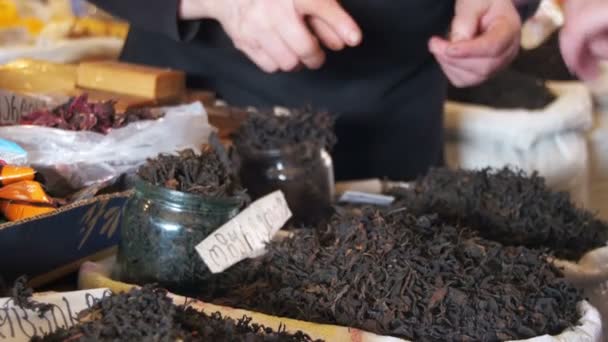 Escaparate con té georgiano — Vídeo de stock