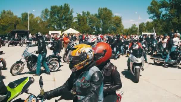 Motorbikes Ride on Festival — Stock Video