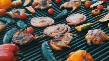 Pişirme Barbekü Delicious ve sebze ızgara