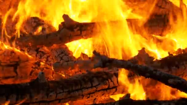 Großbrand in der Nacht — Stockvideo