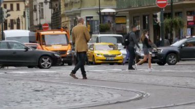 Araba trafik eski şehir Prag, Çek Cumhuriyeti