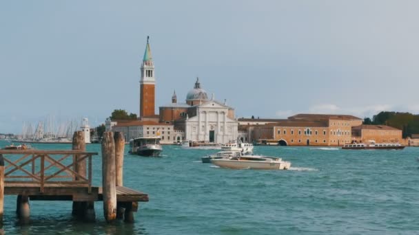 Venetië Italië Grand Canal transportroutes — Stockvideo