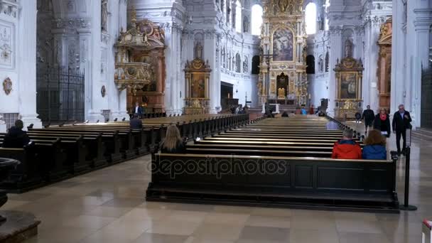 Interior of the famous St. Michaels Church in Munich, Germany — Stock Video