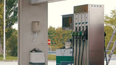 Eski benzin ya da benzin istasyonu gaz yakıt pompa meme. Akaryakıt istasyonu. Yanacaq-doldurma məntəqələri