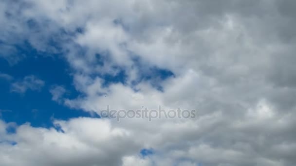 Molnen rör sig i den blå himlen. Timelapse — Stockvideo