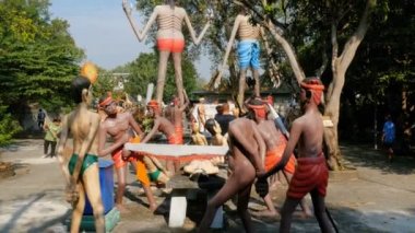 Korkunç heykelleri tasvir Eden Tapınağı ve cehennem içinde insan kötü alışkanlıklardan cehennemden. Tayland