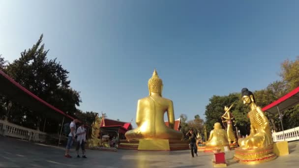 Chrám velkého zlatého Buddhy, Pattaya. Thajsko — Stock video