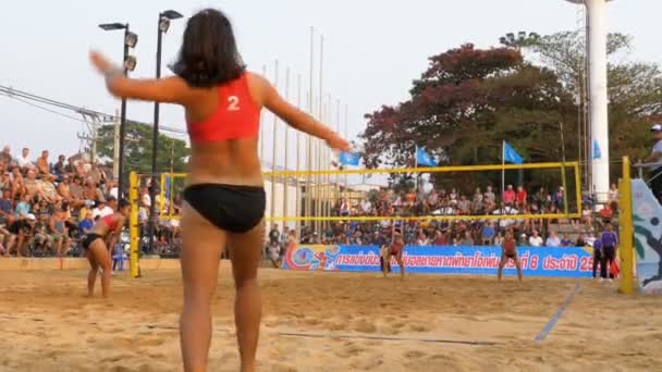 Womens Beach Volleyball Championship in Thailandia — Video Stock