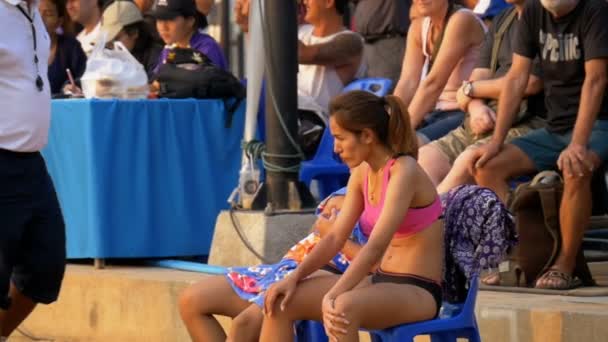 Női strand röplabda-Európa-bajnokság Thaiföldön. Lassú mozgás — Stock videók