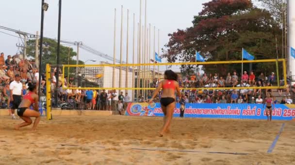 Womens Beach Volleybal Championship in Thailand — Stockvideo