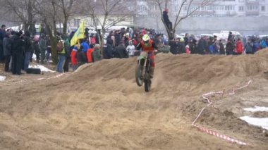 Motocross. Off-Road enduro Motosiklet Yarışı. Ağır çekim