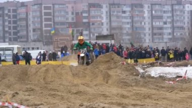 Motocross. Off-Road enduro Motosiklet Yarışı. Ağır çekim