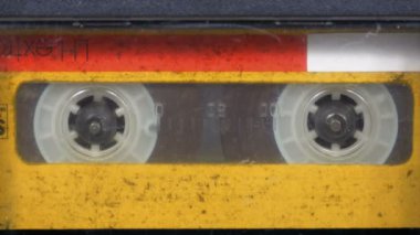 Vintage sarı ses kaset kaset kaydedici döner