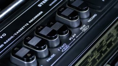 Düğmeye bir kayıt cihazı, Play, Stop, Rec, ff, üzerinde Rew