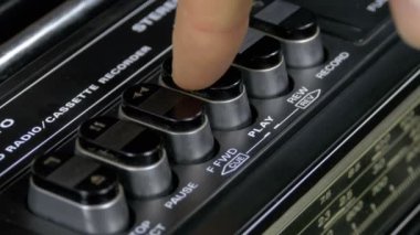 Vintage bir teyp oyun düğmeye