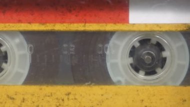 Vintage sarı ses kaset kaset kaydedici döner