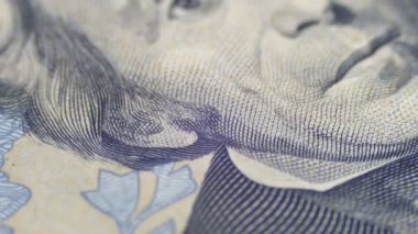 Yavaş dönen yirmi dolar Bill makroda Andrew Jackson portresi