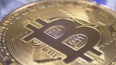 Altın Bitcoin Para Şifreleme, BTC Arka planda ABD Dolarlarıyla Döndürme