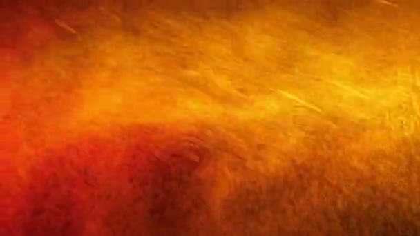 黒の背景に赤と黄の水噴霧混合。スローモーション — ストック動画