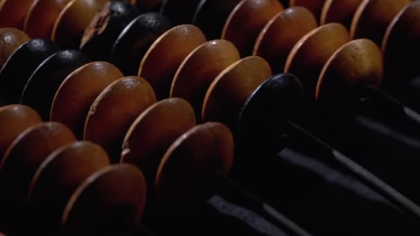 Vintage Hueso Antiguo Abacus. Contador de madera anticuado. Concepto financiero . — Vídeo de stock