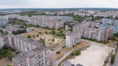 Endüstriyel dağcılık. Hava görüntüsü. Stil köpüklü Dış İzolasyon Binası üzerinde çalış