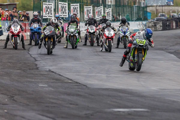 Competitions in ring motorcycle racing — Stock Photo, Image