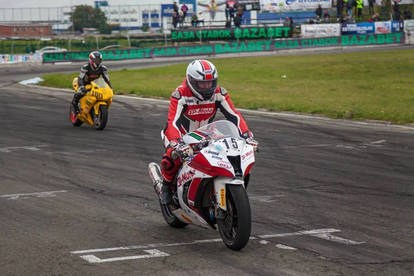 Competitions in ring motorcycle racing — Stock Photo, Image