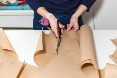 work seamstress making paper patterns clipart