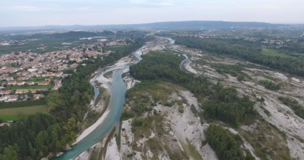 Lot Nad Wody Rzeki Górskiej Podróży Włoszech Lot Nad Górskiej — Wideo stockowe