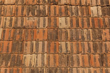 Turuncu evin arka plan çatısına kiremit. Çatı kiremitleri.