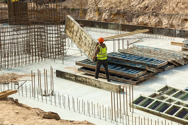 Takviye beton çerçeve için takviye kafes tasarımı — Stok fotoğraf