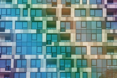 Çok öykülü bir bina cephe detay. Bina, sıradışı cephe multistoried Binası