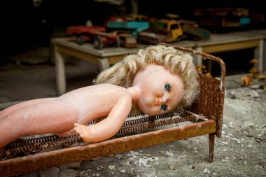 Pripyat anaokulunda oyuncaklar