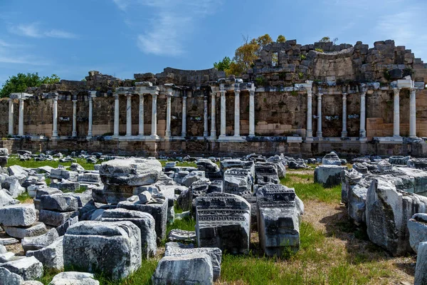 Παλιά ερείπια της πόλης Side Τουρκία — Φωτογραφία Αρχείου