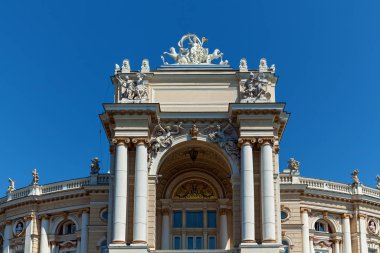 Odessa Opera ve Bale Tiyatrosu 'nun güzel bir manzarası.