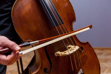 Çift bas çalan bir adam.