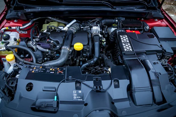 Vista de primer plano de un motor de coche — Foto de Stock