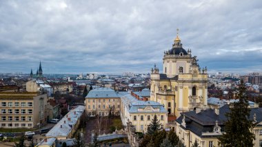 Lviv şehrinin en üst manzarası